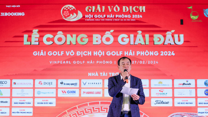 Chủ tịch Hội golf Hải Phòng Vi Quốc Tuấn: “Đây là giải đấu có số lượng người tham dự thi đấu lớn nhất từ trước tới nay của Hội.”