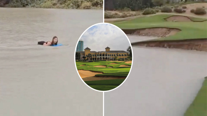 Sân golf tại Dubai ngập lụt sau trận mưa bão lịch sử
