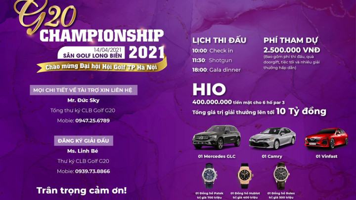 Tái khởi tranh giải đấu "G20 Championship 2021"