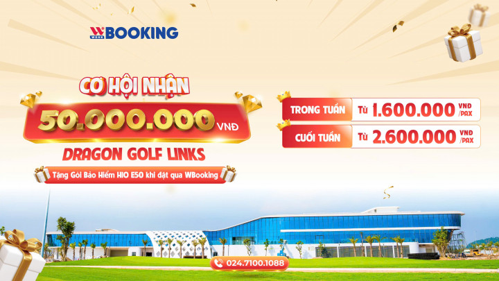 Golfer Có Cơ Hội Nhận 50 Triệu VND Khi Đặt Sân Golf Đồi Rồng Tại wBooking