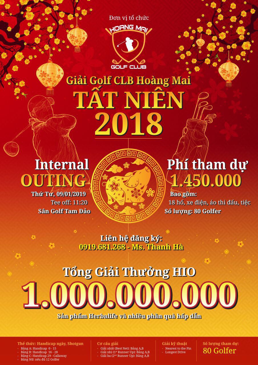 Giải Golf 'CLB Hoàng Mai Tất niên 2018' chuẩn bị khởi tranh